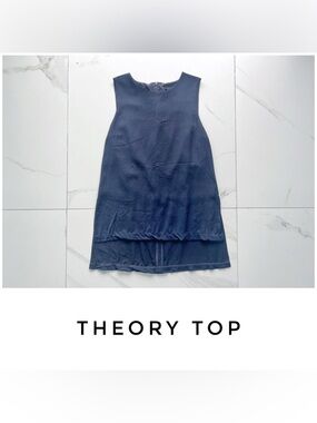 Theory top size Petite blue navy tunic
